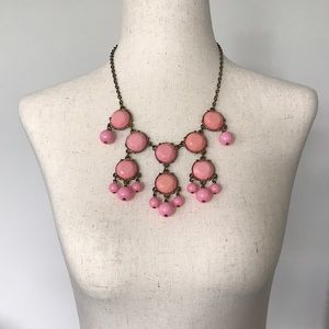 Pink Dual-Tone Statement Necklace